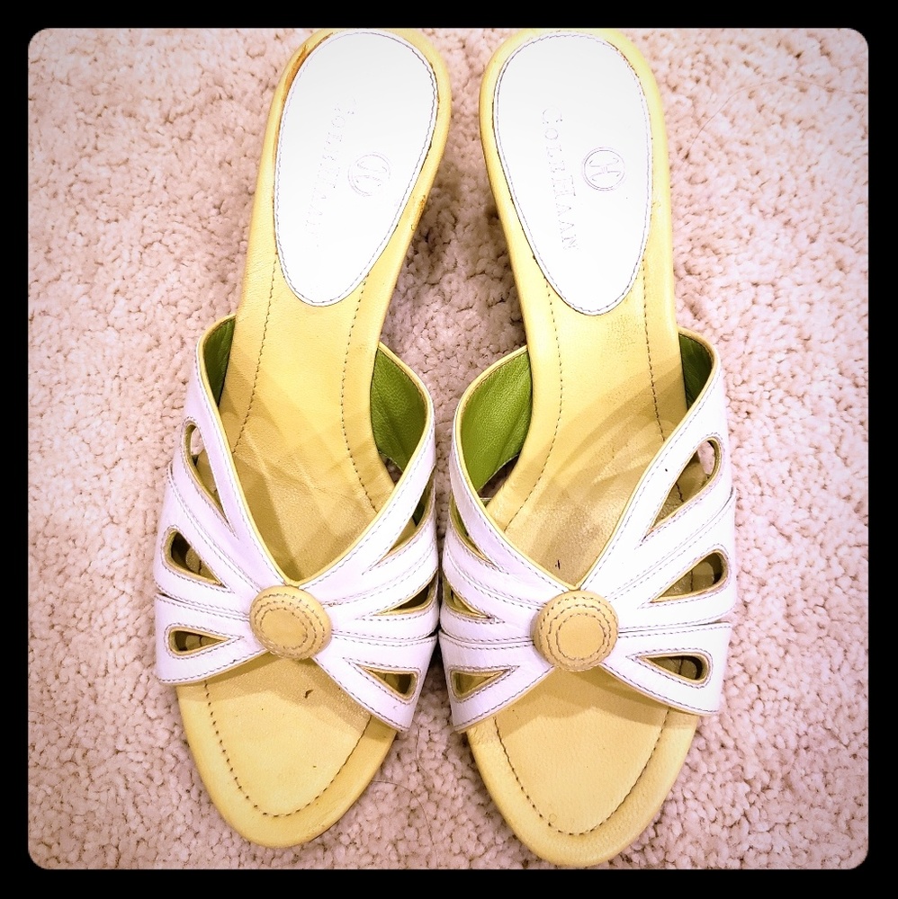 Cole Haan Leather Wedge Sandals, Size 6